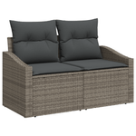 Casa si Gradina - Gradina si terasa - Mobilier exterior - Canapele si fotolii gradina - Set de dining pentru gradina cu 8 piese, perne gri, din ratan polimeric si acacia - Infinity.ro