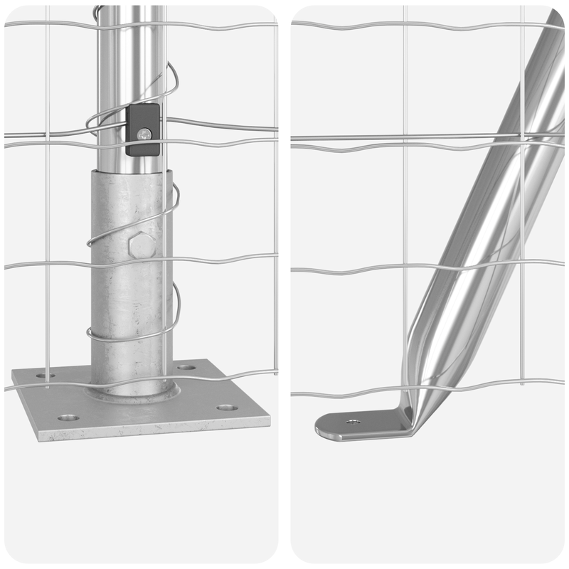 Casa si Gradina - Gradina si terasa - Garduri, panouri si accesorii - Gard Euro cu 13 stalpi flansati 0.8x25 m Otel galvanizat - Infinity.ro