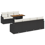 Casa si Gradina - Gradina si terasa - Mobilier exterior - Canapele si fotolii gradina - Set de Canapea Gradina  8 Piese cu Perne Negru Ratan Sintetic Acacia - Infinity.ro