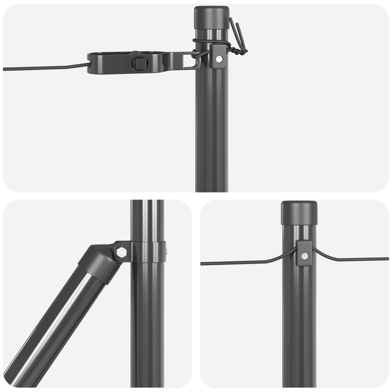 Casa si Gradina - Gradina si terasa - Garduri, panouri si accesorii - Stalpi de gard cu placi de baza 26 buc Ø32mm 90cm Otel galvanizat - Infinity.ro