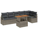 Casa si Gradina - Gradina si terasa - Mobilier exterior - Canapele si fotolii gradina - Set canapea de gradina  de 7 piese cu perne gri din poliratran acacia - Infinity.ro