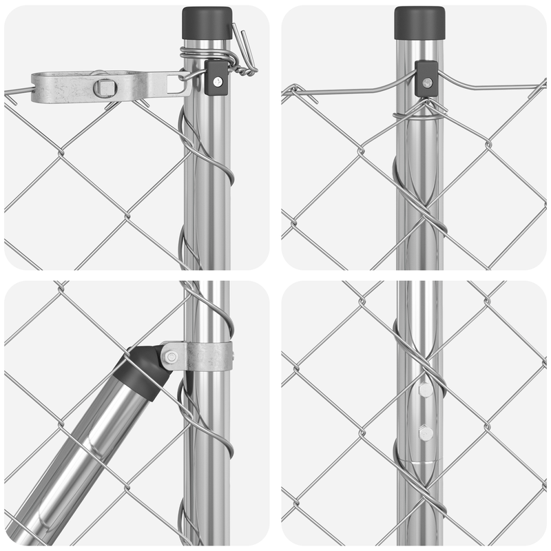 Casa si Gradina - Gradina si terasa - Garduri, panouri si accesorii - Imprejmuire cu plasa de lant cu 7 tevi ascutite 1.2x10 m din otel galvanizat - Infinity.ro