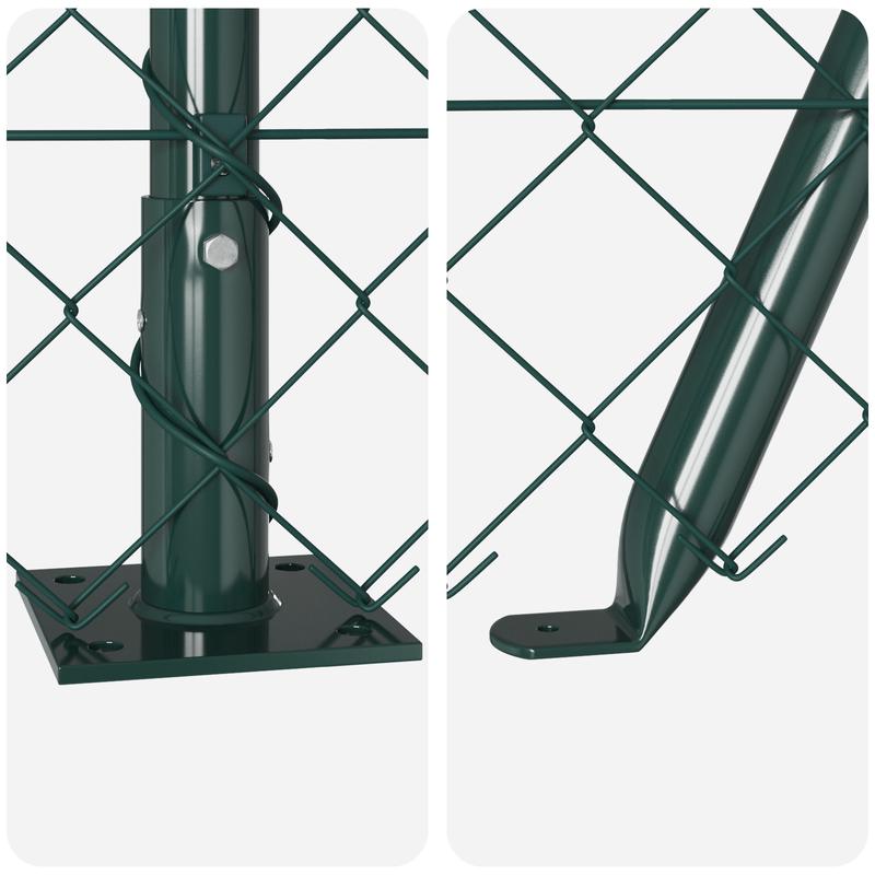 Casa si Gradina - Gradina si terasa - Garduri, panouri si accesorii - Gard de legatura cu lant cu 7 stalpi flansati 1.2x10 m otel galvanizat - Infinity.ro
