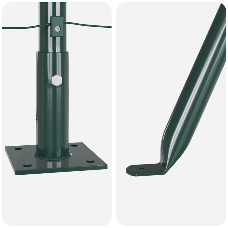 Casa si Gradina - Gradina si terasa - Garduri, panouri si accesorii - Stalpi de gard cu placi de baza 52 pcs Ø32mm 78,5cm Otel galvanizat - Infinity.ro