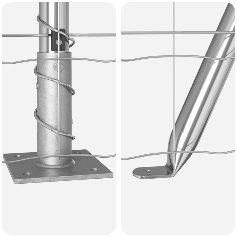 Casa si Gradina - Gradina si terasa - Garduri, panouri si accesorii - Gard Euro cu 7 stalpi flansati 1x10 m Otel galvanizat - Infinity.ro