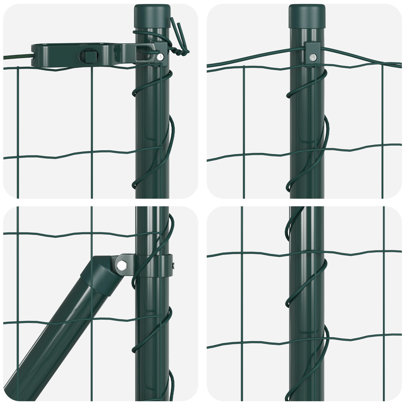 Casa si Gradina - Gradina si terasa - Garduri, panouri si accesorii - Imprejmuirea Euro cu 7 Stalpi Flansati 0.8x10 m Otel Galvanizat - Infinity.ro