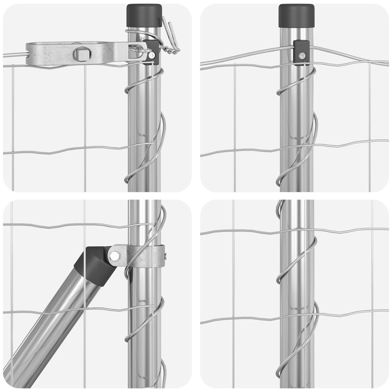 Casa si Gradina - Gradina si terasa - Garduri, panouri si accesorii - Gard Euro cu 13 stalpi flansati 0.8x25 m din otel galvanizat - Infinity.ro