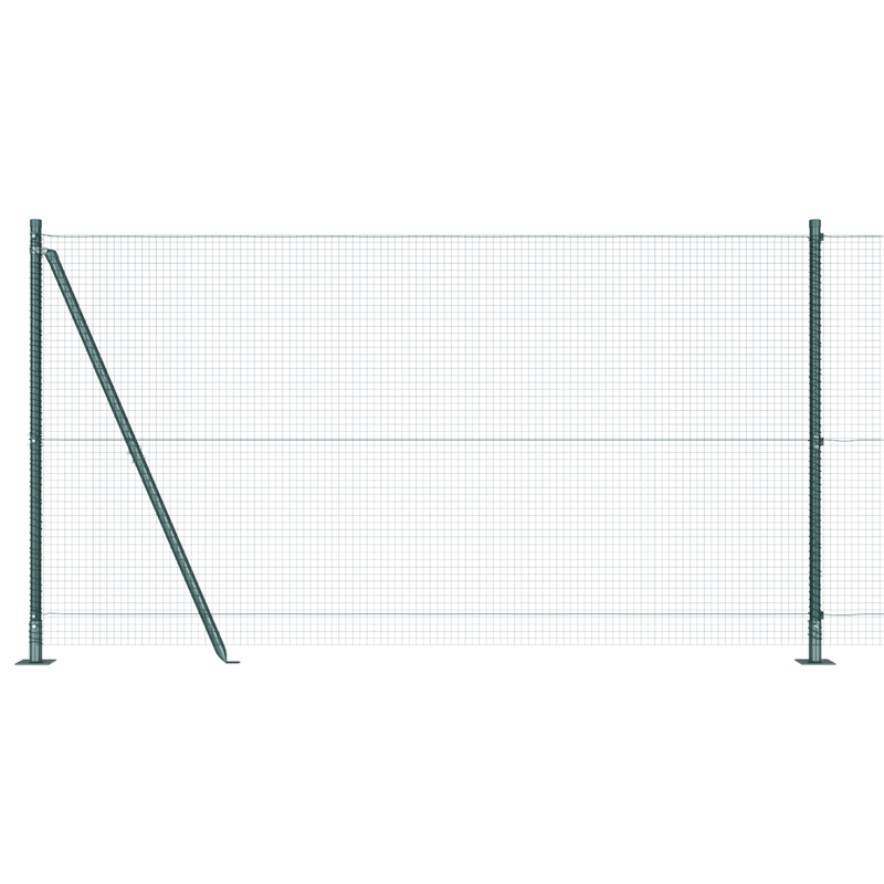 Casa si Gradina - Gradina si terasa - Garduri, panouri si accesorii - Gard din plasa sudata cu 7 stalpi cu flanse Verde 1.2x10 m Otel - Infinity.ro