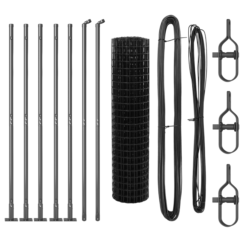Casa si Gradina - Gradina si terasa - Garduri, panouri si accesorii - Euro Fence cu 7 stalpi cu flansa 0.8x10 m Otel galvanizat - Infinity.ro