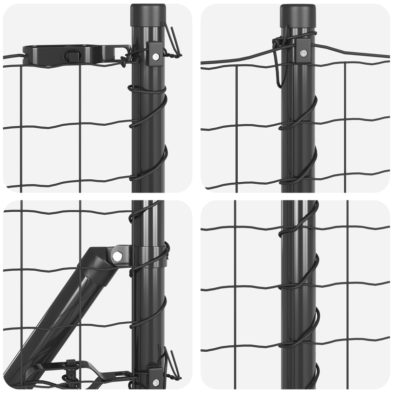 Casa si Gradina - Gradina si terasa - Garduri, panouri si accesorii - Euro Fence cu 7 stalpi cu flansa 0.8x10 m Otel galvanizat - Infinity.ro