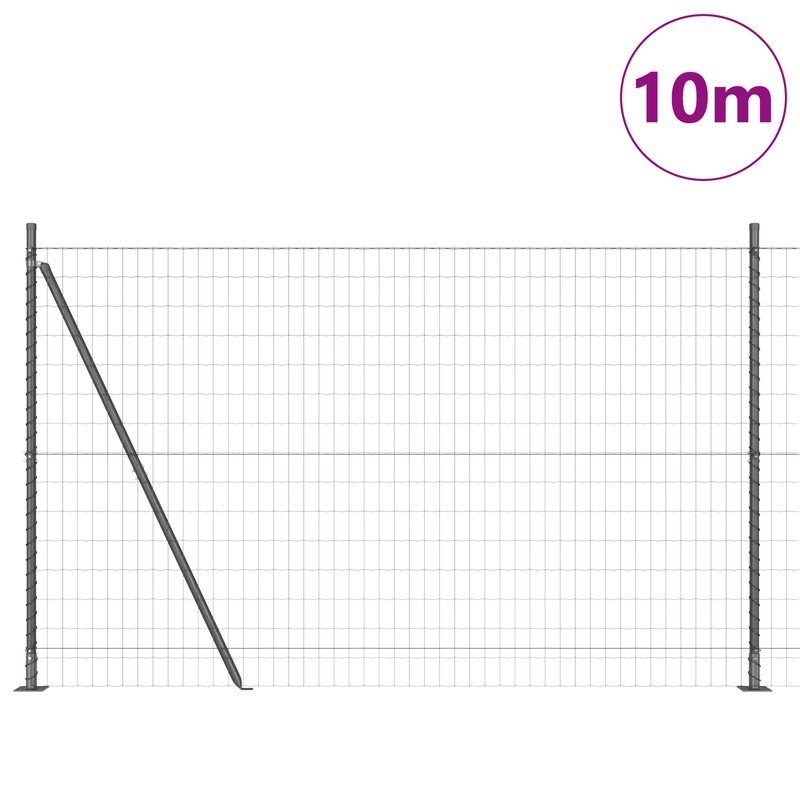 Casa si Gradina - Gradina si terasa - Garduri, panouri si accesorii - Euro Fence cu 7 Stalpi Flansati 1.6x10 m Otel Galvanizat - Infinity.ro