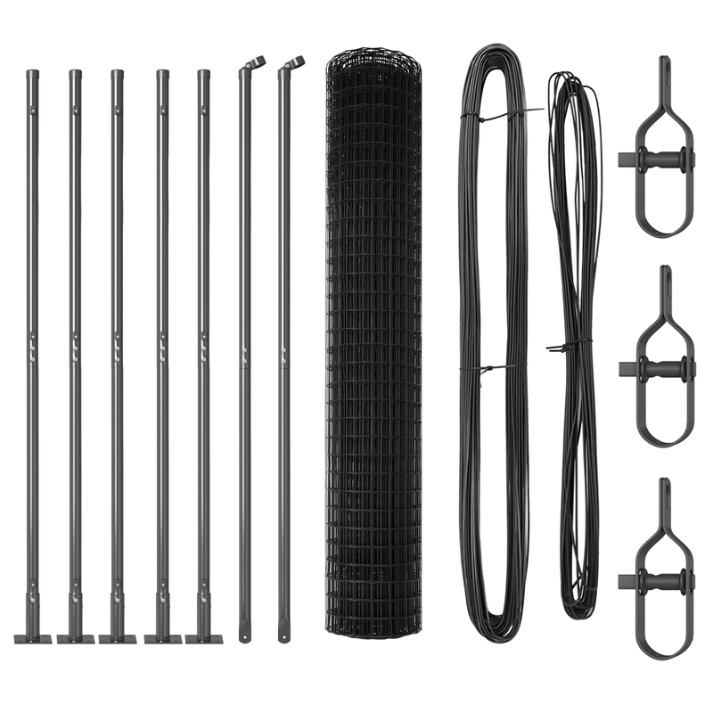 Casa si Gradina - Gradina si terasa - Garduri, panouri si accesorii - Euro Fence cu 7 Stalpi Flansati 1.6x10 m Otel Galvanizat - Infinity.ro