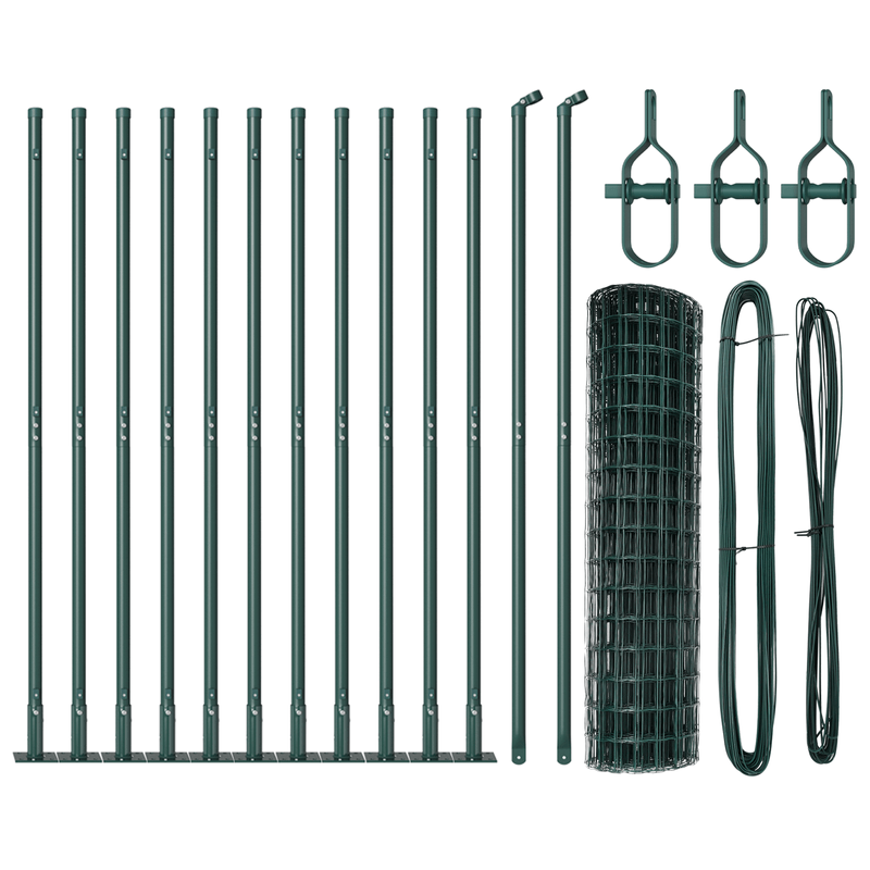 Casa si Gradina - Gradina si terasa - Garduri, panouri si accesorii - Gard Euro cu 13 Stalpi Flansati 0.8x25 m Otel Galvanizat - Infinity.ro
