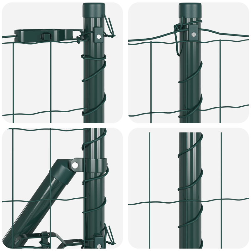 Casa si Gradina - Gradina si terasa - Garduri, panouri si accesorii - Gard Euro cu 13 Stalpi Flansati 0.8x25 m Otel Galvanizat - Infinity.ro