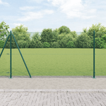 Casa si Gradina - Gradina si terasa - Garduri, panouri si accesorii - Gard din Sarma Sudata cu 13 Stalpi Flangati Verde 1.2x50 m Otel - Infinity.ro