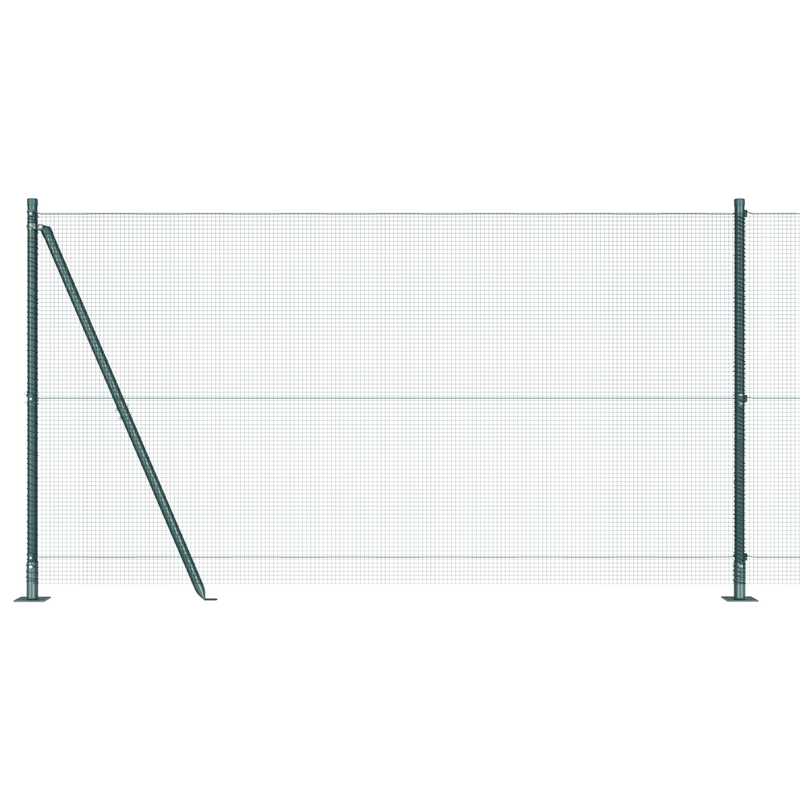 Casa si Gradina - Gradina si terasa - Garduri, panouri si accesorii - Gard din Sarma Sudata cu 13 Stalpi Flangati Verde 1.2x50 m Otel - Infinity.ro