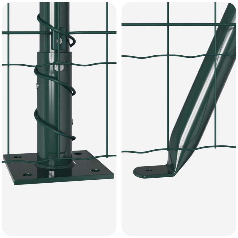Casa si Gradina - Gradina si terasa - Garduri, panouri si accesorii - Gard Euro cu 7 Posturi Flansate 1.2x10 m Otel Galvanizat - Infinity.ro