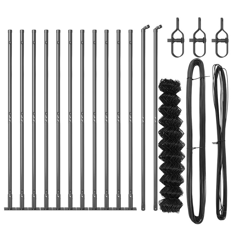 Casa si Gradina - Gradina si terasa - Garduri, panouri si accesorii - Gard de sarma zincata Set de 2 Gri Metal, Plastic 25 x 0.8 m - Infinity.ro