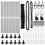Casa si Gradina - Gradina si terasa - Garduri, panouri si accesorii - Gard de sarma zincata Set de 2 Gri Metal, Plastic 25 x 0.8 m - Infinity.ro