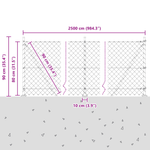 Casa si Gradina - Gradina si terasa - Garduri, panouri si accesorii - Gard de sarma zincata Set de 2 Gri Metal, Plastic 25 x 0.8 m - Infinity.ro