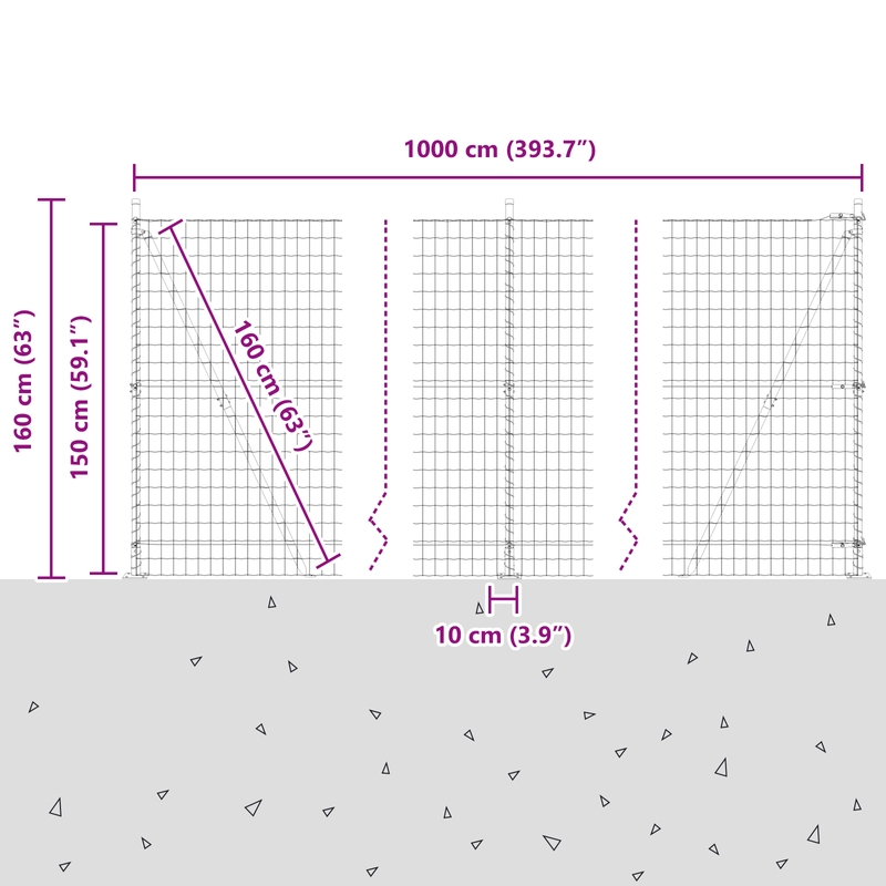 Casa si Gradina - Gradina si terasa - Garduri, panouri si accesorii - Imprejmuire europeana cu 7 stalpi flansati 1,5x10 m Otel galvanizat - Infinity.ro