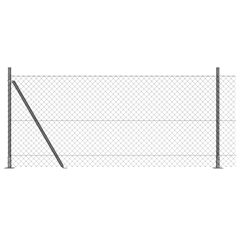 Casa si Gradina - Gradina si terasa - Garduri, panouri si accesorii - Gard din lant cu 7 stalpi de suport 0.8x10 m din otel galvanizat - Infinity.ro