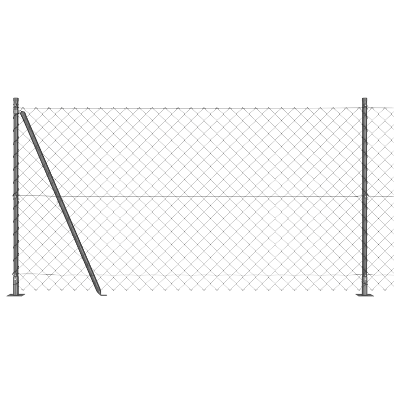 Casa si Gradina - Gradina si terasa - Garduri, panouri si accesorii - Gard din plasa de sarma cu 7 stalpi flangati 1.2x10 m din otel galvanizat - Infinity.ro
