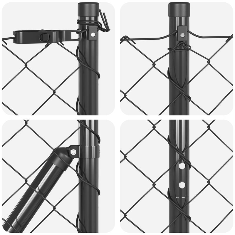 Casa si Gradina - Gradina si terasa - Garduri, panouri si accesorii - Gard din plasa de sarma cu 7 stalpi flangati 1.2x10 m din otel galvanizat - Infinity.ro