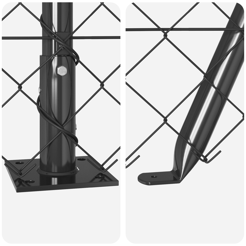 Casa si Gradina - Gradina si terasa - Garduri, panouri si accesorii - Gard din plasa de sarma cu 7 stalpi flangati 1.2x10 m din otel galvanizat - Infinity.ro