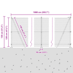 Casa si Gradina - Gradina si terasa - Garduri, panouri si accesorii - Gard din plasa de sarma cu 7 stalpi flangati 1.2x10 m din otel galvanizat - Infinity.ro