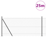 Casa si Gradina - Gradina si terasa - Garduri, panouri si accesorii - Gard din plasa de sarma Set de 2 Gri Otel, PVC 25 x 1 m Durabil - Infinity.ro