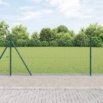 Casa si Gradina - Gradina si terasa - Garduri, panouri si accesorii - Set de stalpi de imprejmuire verde Set de 2 Verde Metal 25 x 1 m - Infinity.ro