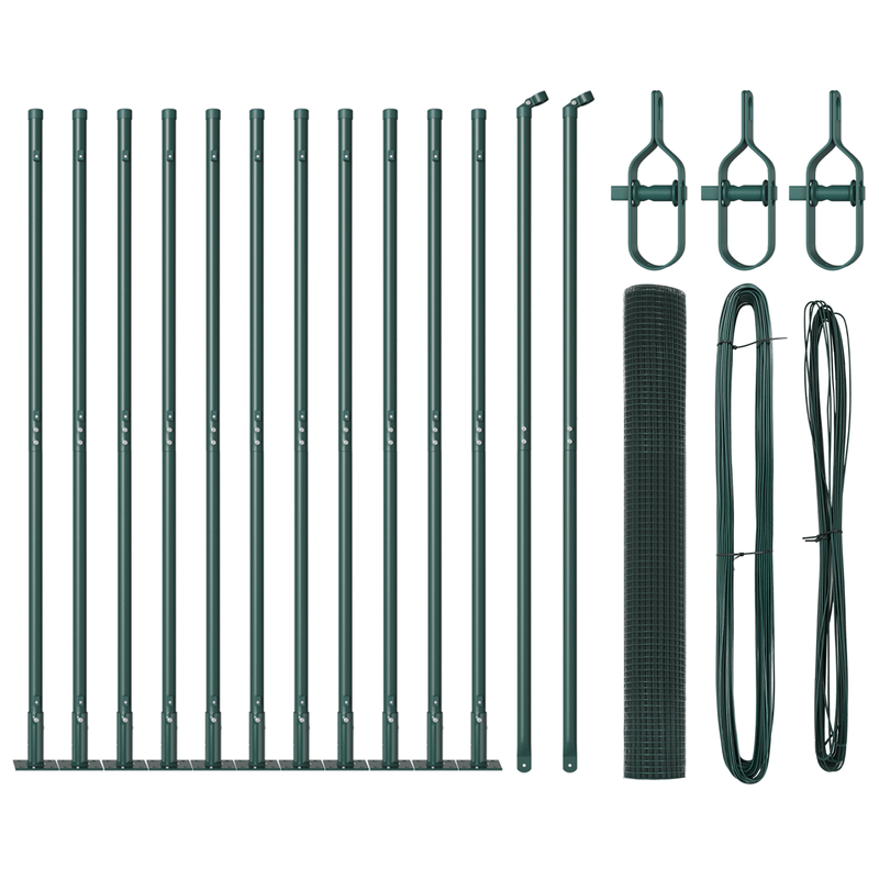 Casa si Gradina - Gradina si terasa - Garduri, panouri si accesorii - Set de stalpi de imprejmuire verde Set de 2 Verde Metal 25 x 1 m - Infinity.ro