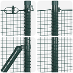 Casa si Gradina - Gradina si terasa - Garduri, panouri si accesorii - Set de stalpi de imprejmuire verde Set de 2 Verde Metal 25 x 1 m - Infinity.ro