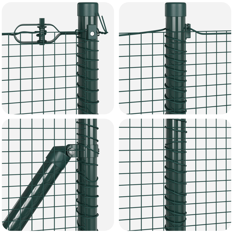 Casa si Gradina - Gradina si terasa - Garduri, panouri si accesorii - Set de stalpi de imprejmuire verde Set de 2 Verde Metal 25 x 1 m - Infinity.ro