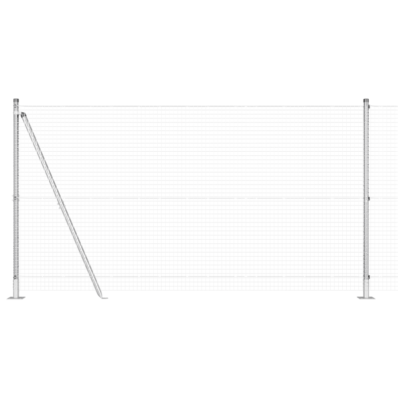 Casa si Gradina - Gradina si terasa - Garduri, panouri si accesorii - Gard din Sarma Sudata cu 7 Stalpi Flansati 1.2x10 m Otel Galvanizat - Infinity.ro