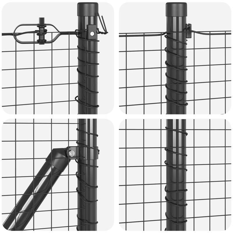 Casa si Gradina - Gradina si terasa - Garduri, panouri si accesorii - Set de Stalpi de Gard Set de 2 Gri Metal 10 x 1 m Durabil - Infinity.ro