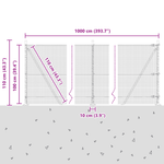Casa si Gradina - Gradina si terasa - Garduri, panouri si accesorii - Set de Stalpi de Gard Set de 2 Gri Metal 10 x 1 m Durabil - Infinity.ro