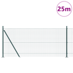 Casa si Gradina - Gradina si terasa - Garduri, panouri si accesorii - Set de Stalpi de Imprejmuire Set de 2 Verde Otel, PVC 25 x 1 m - Infinity.ro