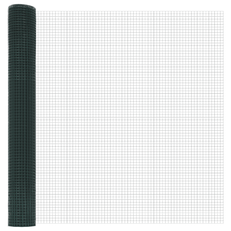 Casa si Gradina - Gradina si terasa - Garduri, panouri si accesorii - Set de Stalpi de Imprejmuire Set de 2 Verde Otel, PVC 25 x 1 m - Infinity.ro