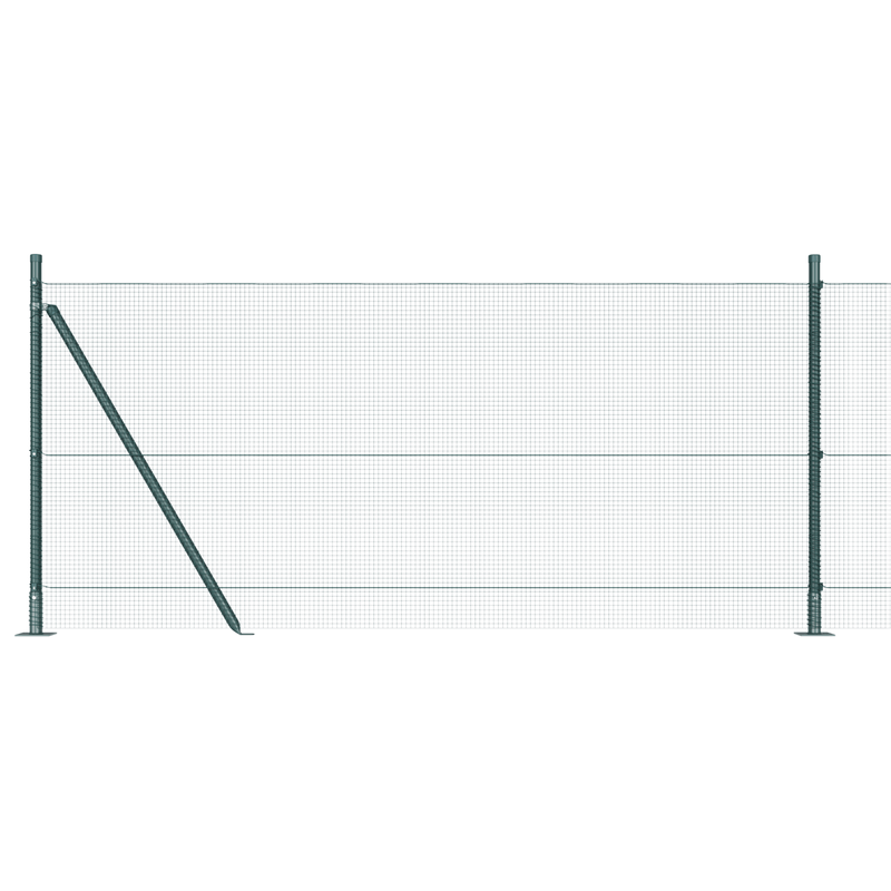 Casa si Gradina - Gradina si terasa - Garduri, panouri si accesorii - Set de Stalpi de Imprejmuire Set de 2 Verde Otel, PVC 25 x 1 m - Infinity.ro