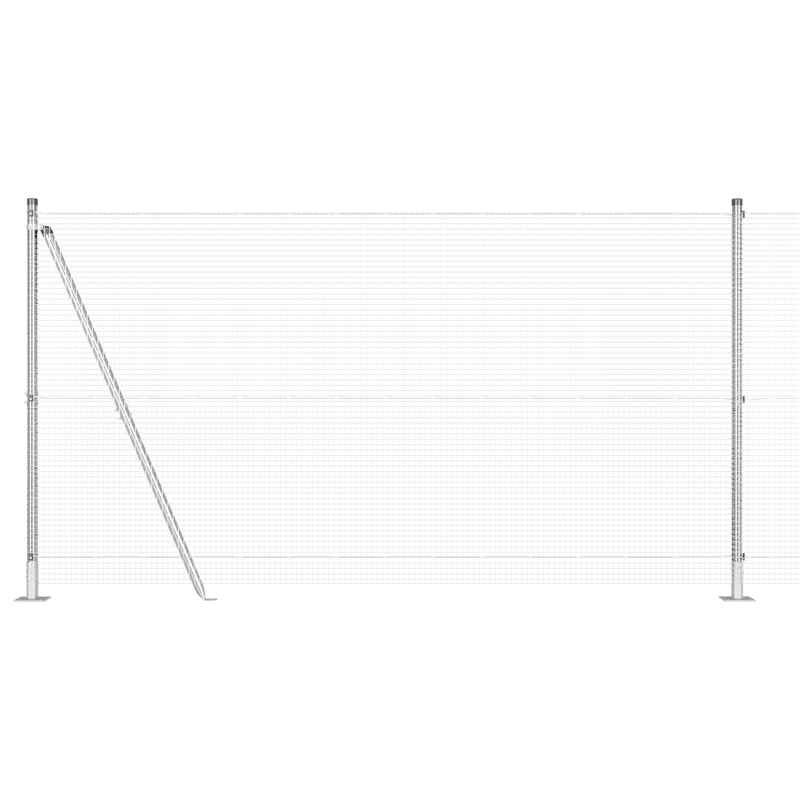 Casa si Gradina - Gradina si terasa - Garduri, panouri si accesorii - Imprejmuire cu Sarma Sudata cu 7 Stalpi Flansati 1,2x10 m Otel Galvanizat - Infinity.ro