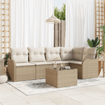 Casa si Gradina - Gradina si terasa - Mobilier exterior - Canapele si fotolii gradina - Set de canapele de gradina  6 piese cu perne Poliratan maro - Infinity.ro