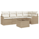 Casa si Gradina - Gradina si terasa - Mobilier exterior - Canapele si fotolii gradina - Set de canapele de gradina  6 piese cu perne Poliratan maro - Infinity.ro