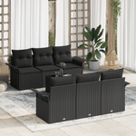 Casa si Gradina - Gradina si terasa - Mobilier exterior - Canapele si fotolii gradina - Set de canapele de gradina  cu perne Negru Poliratan - Infinity.ro