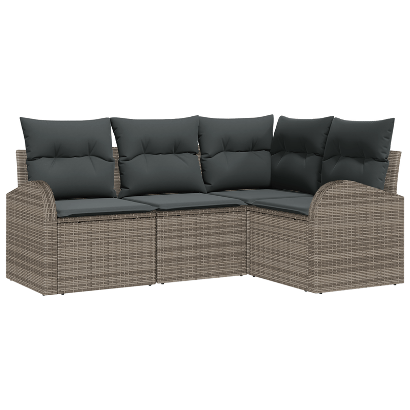 Casa si Gradina - Gradina si terasa - Mobilier exterior - Canapele si fotolii gradina - Set Canapea Gradina 4 Piese Perne Gri Ratan - Infinity.ro