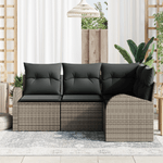 Casa si Gradina - Gradina si terasa - Mobilier exterior - Canapele si fotolii gradina - Set Canapea Gradina 4 Piese Perne Gri Ratan - Infinity.ro