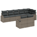 Casa si Gradina - Gradina si terasa - Mobilier exterior - Canapele si fotolii gradina - Set de 8 Piese de Canapea de Gradina cu Pernute Gri din Ratan PE - Infinity.ro