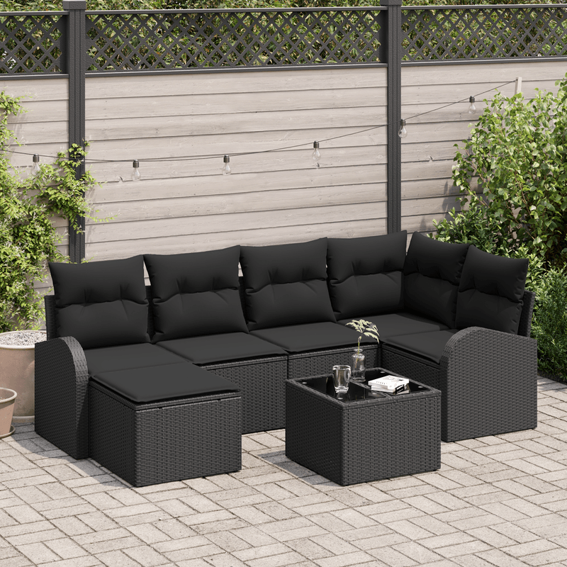 Casa si Gradina - Gradina si terasa - Mobilier exterior - Canapele si fotolii gradina - Set de Canapea Gradina  cu Pernite Bej Ratan Poli - Infinity.ro