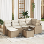 Casa si Gradina - Gradina si terasa - Mobilier exterior - Canapele si fotolii gradina - Set canapea de gradina cu 7 piese si perne din ratan - Infinity.ro